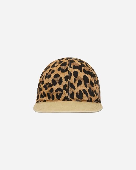 Kapital Metallic Cotton Herringbone Leopard Baseball Cap for men