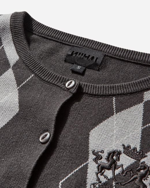 Nii HAI Black S Bubble Cardigan Argyle