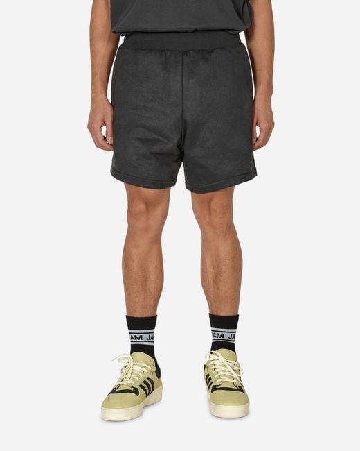 Adidas Black Basketball Sueded Shorts Carbon for men