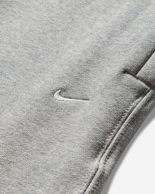 Nike Gray Solo Swoosh Cuffed Fleece Pants Dark Heather for men