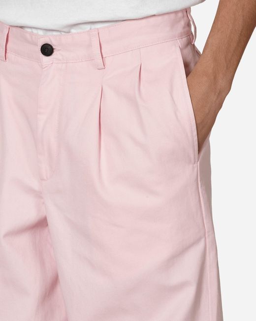 Noah NYC Pink Twill Double-Pleat Pants for men