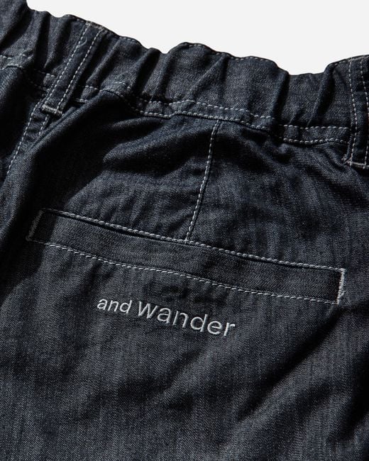And Wander Gray S Dry Easy Denim Wide Pants for men