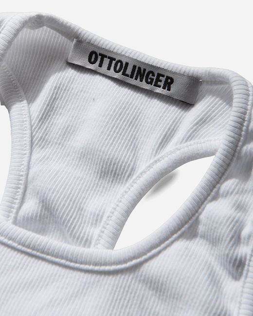 OTTOLINGER White Split Racerback Rib Tank Top for men