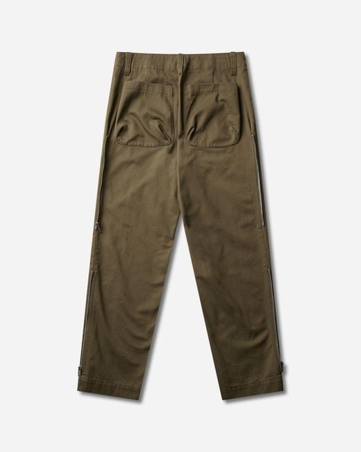 Undercover Green Men S Side Zipper Cotton Chino Pants Khaki for men