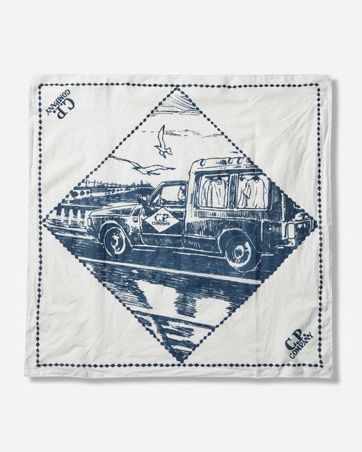 C P Company White Woven Musli Scarf Gauze for men