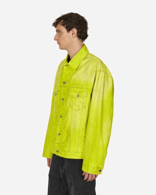 Acne Yellow Oversized Fit Denim Jacket Neon for men