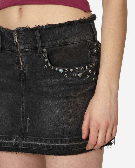 Guess Black Western Denim Skirt Used Wash
