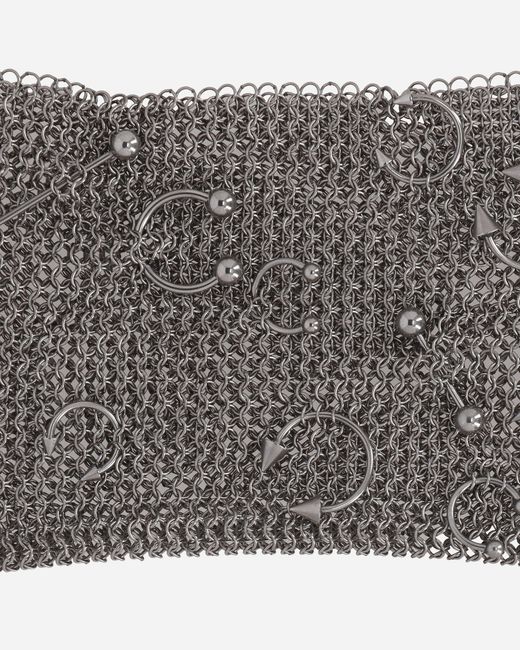 ASLAN WORLD White Pierced Chainmaille Mini Bag Heavy Metal