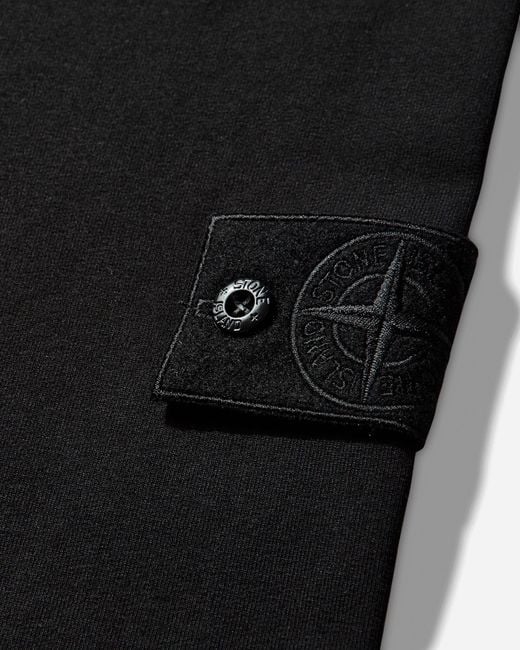 Stone Island Black Men S Ghost Cotton Stretch Fleece Crewneck Sweatshirt for men