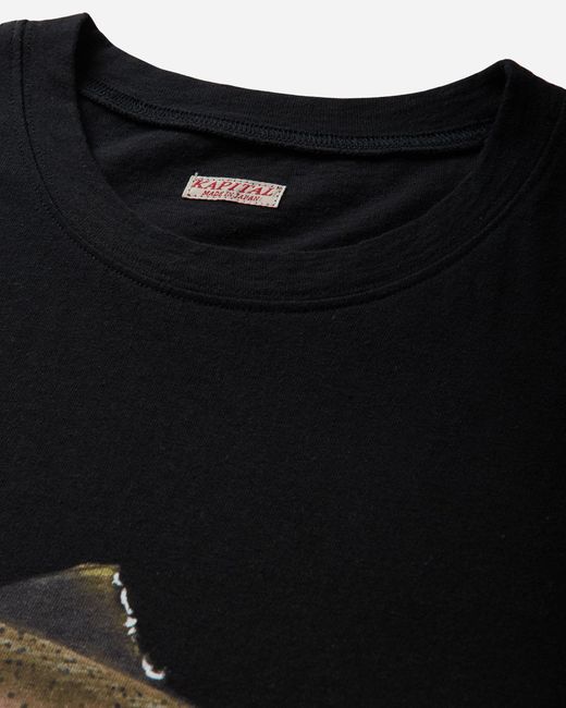 Kapital Black 20/-Jersey Crew T-Shirt (One Trout Peckish Rainbowy) for men
