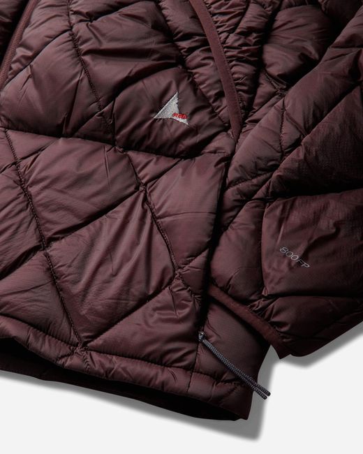 Roa Red Nuna 800 Fill Power Hooded Down Jacket Burgundy for men