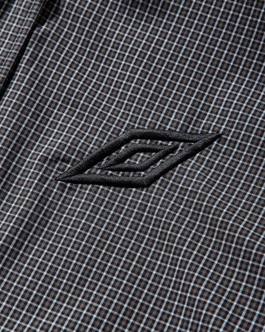 Umbro Gray Gingham Masked Shirt Coffee for men