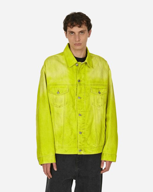 Acne Yellow Oversized Fit Denim Jacket Neon for men