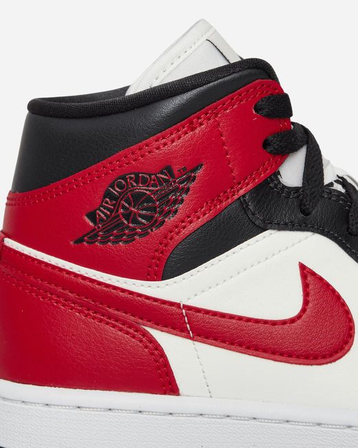 Nike Wmns Air Jordan 1 Mid Sneakers Sail / Gym Red Sneakers for men