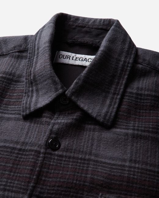 Our Legacy Blue S Above Shirt Faded Nocturne Check for men