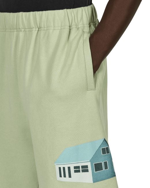 Undercover Green Cotton Sweatshorts for men