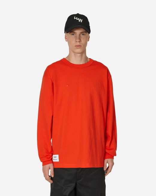 Champion Red Wtaps Academy Longsleeve T-Shirt for men