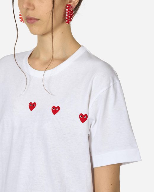 COMME DES GARÇONS PLAY White Multi Red Heart T-shirt