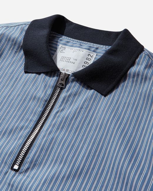 Sacai Men S Poplin Pullover Shirt Blue Stripe for men