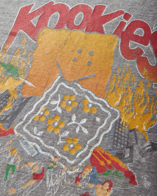 Kapital Gray Top Jersey Crew T-Shirt (Buster Peckish Bowy) for men