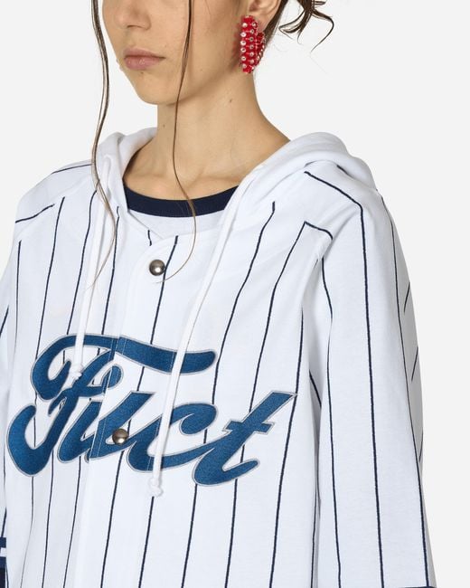 Fuct Blue Hooded Baseball Jersey