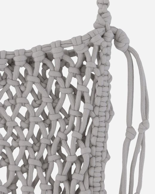 Amomento White Hand Made Big Crochet Bag for men