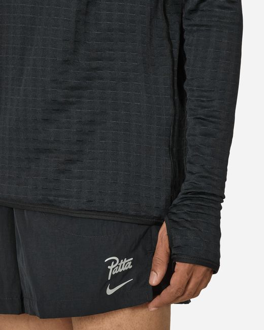 Nike Black Patta Running Team Half-Zip Longsleeve for men