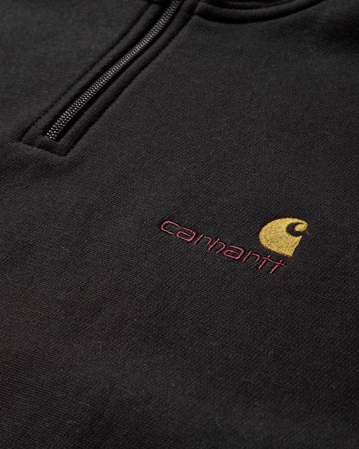 Carhartt Black Men S Half Zip American Script Sweashirt for men