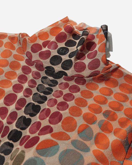 Jean Paul Gaultier Women S Re-edition Dots Mesh Top Orange