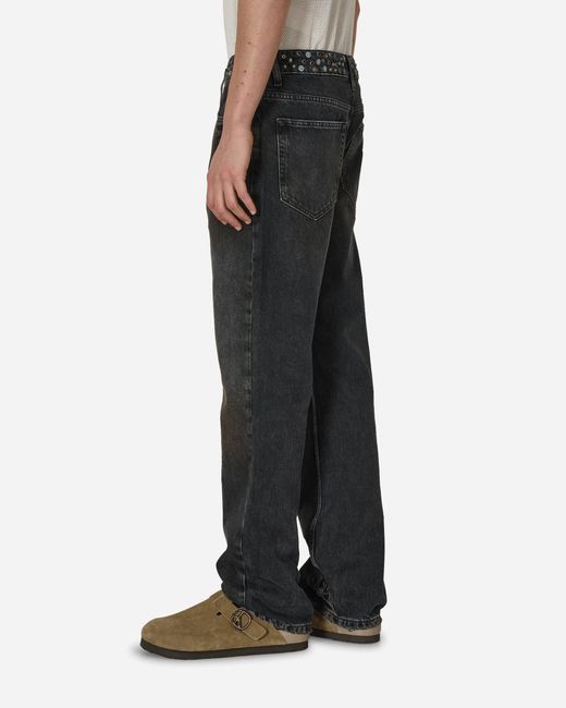 Guess Black Embellished Flare Pants Aged Wash for men