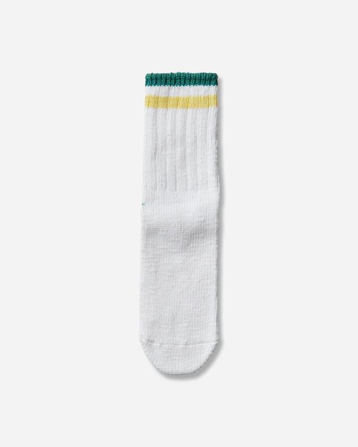 Kapital White 60 Yarns Ivy Rainbowy Happy Heel-hold Socks / Green for men