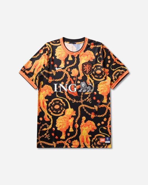Nike Orange Netherlands X Patta Academy Pro Shortsleeve Soccer Top for men
