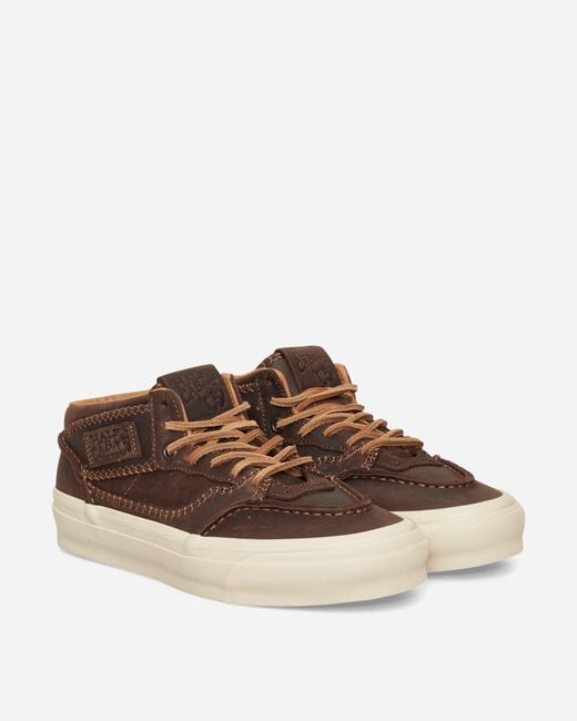 Vans Brown Half Cab 33 Moc Vibram Classic Leather Sneakers Potting Soil for men