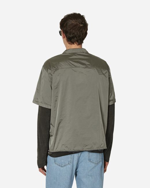 Amomento Gray Nylon Short Sleeve Shirt for men