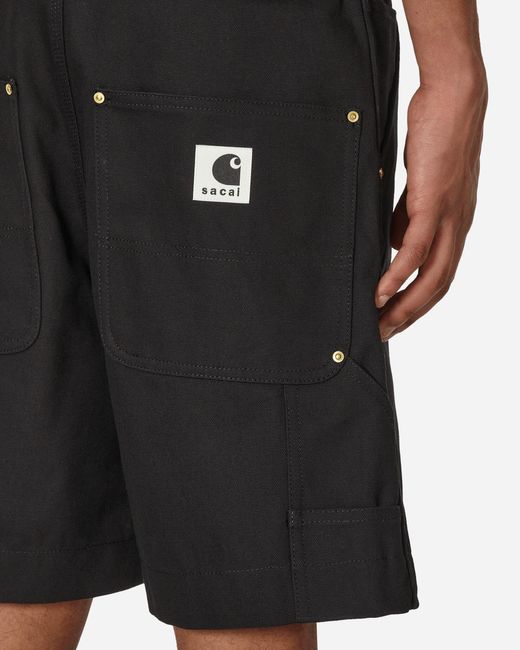 Sacai Black Carhartt Wip Duck Shorts for men