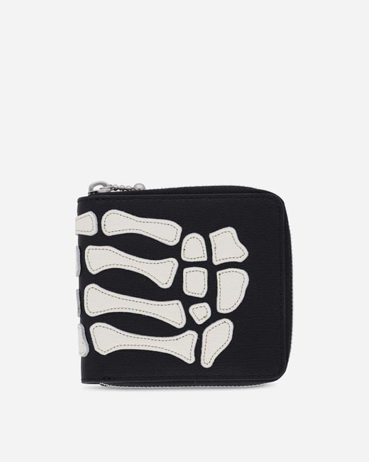 Kapital Black Thumb Up Bone Band Zip Wallet for men