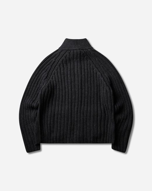 Our Legacy Black Men S Ultra Zip Funnel Sweater Charcoal for men