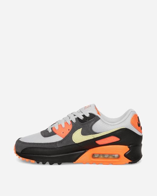 Nike Black Air Max 90 Sneakers Light Smoke Grey / Hyper Crimson for men