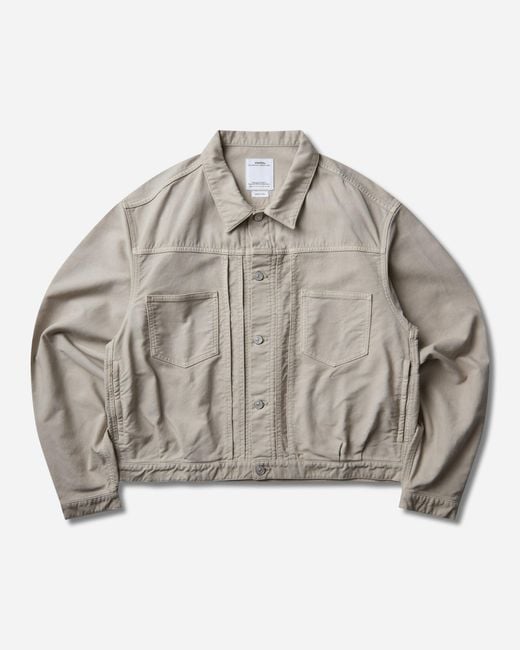 Visvim Gray Men S Chore Jacket G.cords Ivory for men