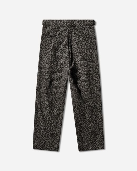 Needles Gray Men S Leopard Jacquard Side Tab Tucked Trousers Charcoal for men