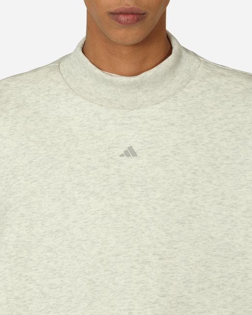 Adidas Natural Basketball Crewneck Sweatshirt Cream for men