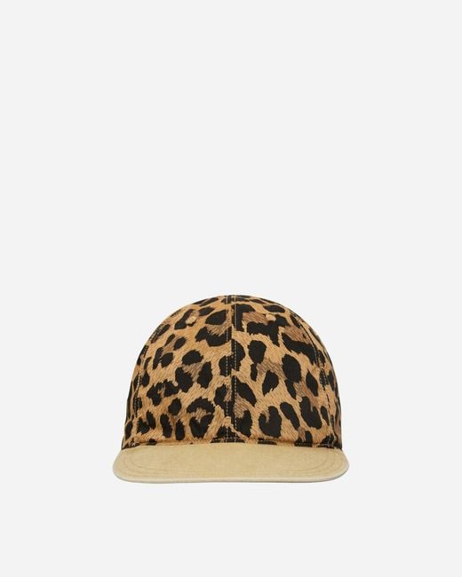 Kapital Metallic Cotton Herringbone Leopard Baseball Cap for men