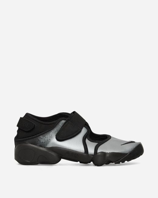 Nike Black Women S Air Rift Leather Sandals Metallic Silver /