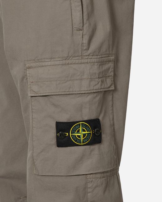 Stone Island Natural Regular Tapered Cargo Trousers Dove for men