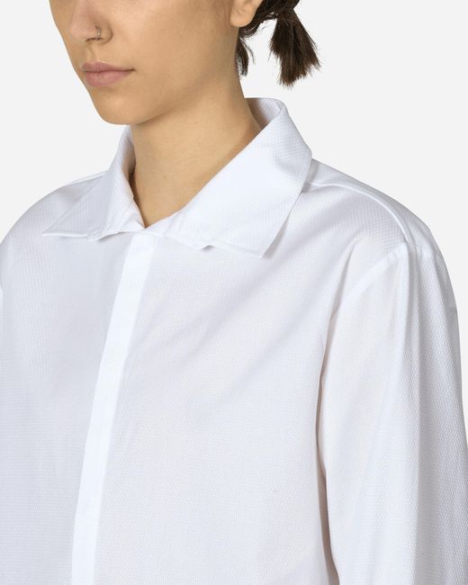 MM6 by Maison Margiela White Wide Sleeved Stripy Poplin Shirt Off for men
