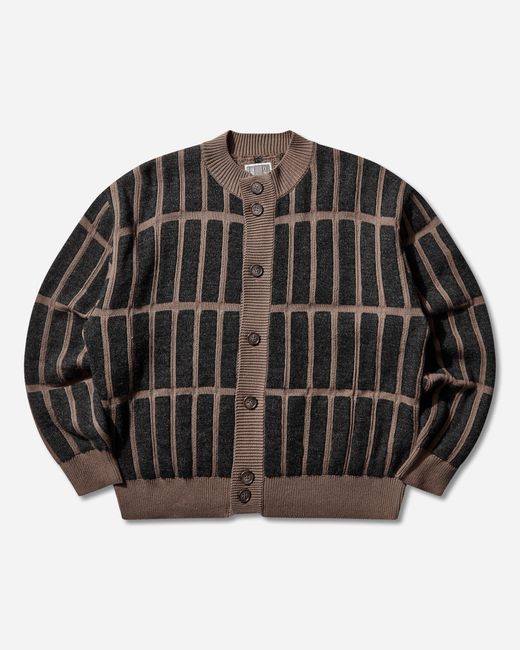 Cav Empt Black S Rectangular Bar Knit Cardigan for men
