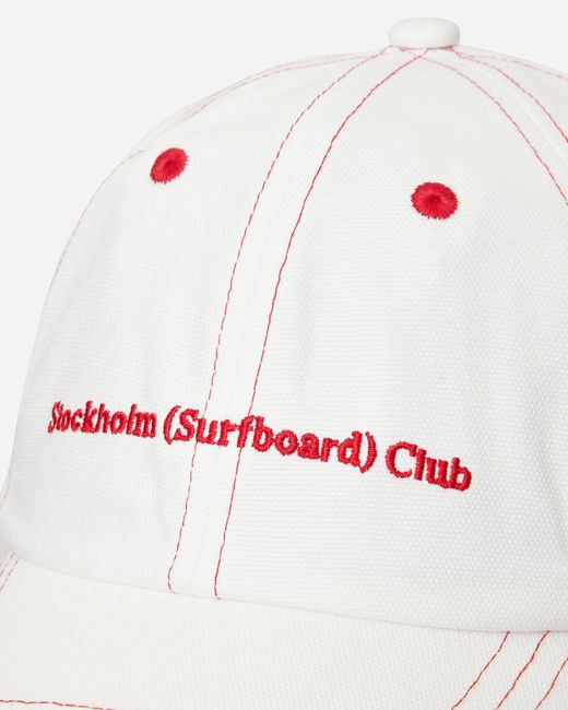 Stockholm Surfboard Club White Logo Cap Ecru for men