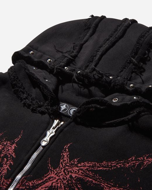 THUG CLUB S Dragon Stud Zip Up Hoodie in Black for Men | Lyst
