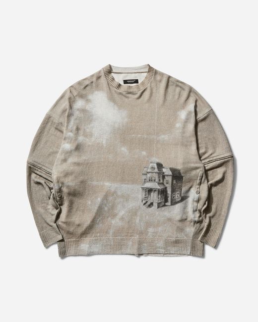 Undercover Gray Men S Linen Total Pattern Sweater Natural for men