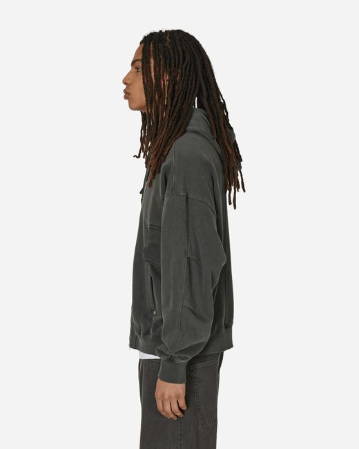 UNAFFECTED Gray Dyed 4p Zip-up Hoodie Charcoal for men